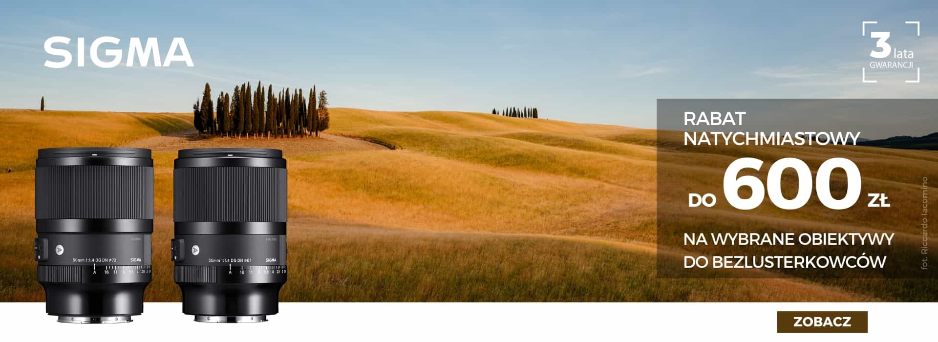 Natychmiastowy rabat do 600 zł na wybrane obiektywy SIGMA